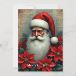 ダークアカデミア クリスマス サンタとポインセチア