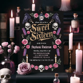 ダークアカデミア ゴシック ゴールド フローラル スイート16 招待状