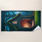 ダークアカデミア=ブックラバーギフト ビーチタオル (正面)