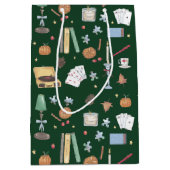 ダークアカデミア ムーディ オータム グリーン ミディアムペーパーバッグ (正面)