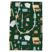 ダークアカデミア ムーディ オータム グリーン ミディアムペーパーバッグ (裏面)