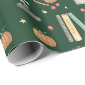 ダークアカデミア ムーディ オータム グリーン ラッピングペーパー (ロールコーナー)