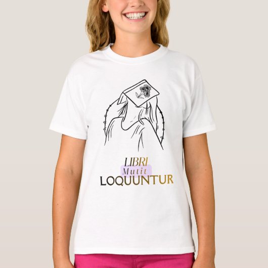 ダークアカデミア ラテン語 引用 ラインアート Tシャツ (正面)