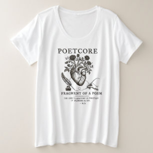 ダークアカデミア 詩的な核 美意識 古風な解剖学 H プラスサイズTシャツ