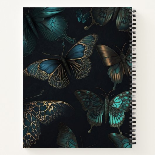 ダークアカデミエステティックバタフライネーム気持ち ノートブック (裏面)