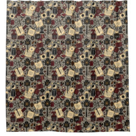 ダークアカデミシャワーカーテン – ヴィンテージエレガンス シャワーカーテン