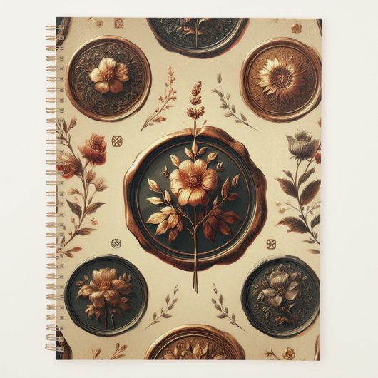 ダークアカデミスタンプヴィンテージゴシック プランナー手帳 (正面)