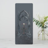 ダークアカデミヤGothicフレーム名前をカスタムするブックマーク 招待状 (スタンド正面)