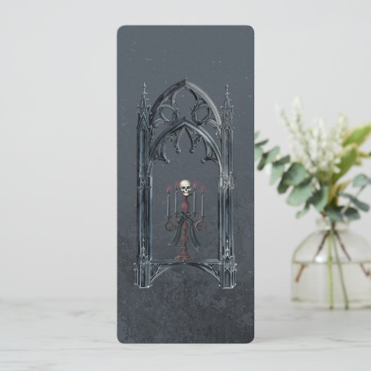 ダークアカデミヤGothicフレーム名前をカスタムするブックマーク 招待状 (スタンド正面)