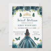 ダークアクアドレスダークスキンプリンセススウィート16 招待状 (正面)