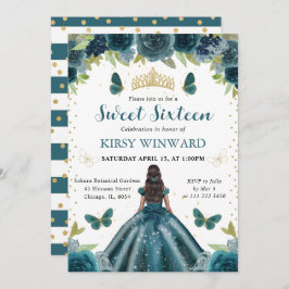 ダークアクアドレスダークスキンプリンセススウィート16 招待状