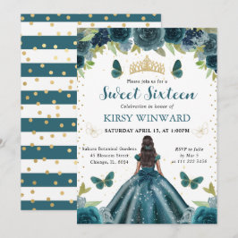 ダークアクアドレスダークスキンプリンセススウィート16 招待状