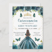 ダークアクアドレスブルネットプリンセスキンセアニェラ 招待状 (正面)