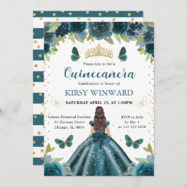 ダークアクアドレスブルネットプリンセスキンセアニェラ 招待状