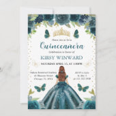 ダークアクアドレスレッドヘアプリンセスキンセアニェラ 招待状 (正面)