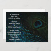 ダークアクアピーコッ結婚クス 招待状 (正面/裏面)