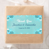 ダークアクアブルーティール（緑がかった色）フローララージ結婚式の引き出物 ラベル (インサイチュ)