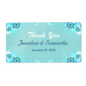 ダークアクアブルーティール（緑がかった色）フローララージ結婚式の引き出物 ラベル (正面)
