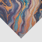 ダークアクアブルーパープルピンク金ゴールド大理石アートパターン 薄葉紙 (詳細)