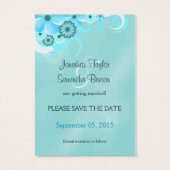 ダークアクアブルー結婚フローラのミニデートを保存 (裏面)