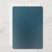 ダークアクアマリンとティール（緑がかった色）ブルーフローラ結婚ズ 招待状 (裏面)