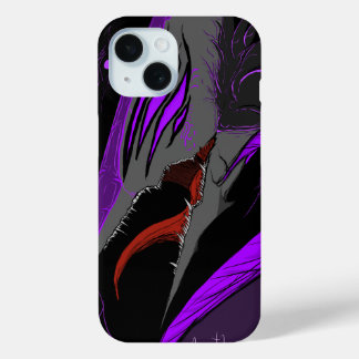ダークアニメファンタジーカラスとデーモンアート iPhone 15ケース
