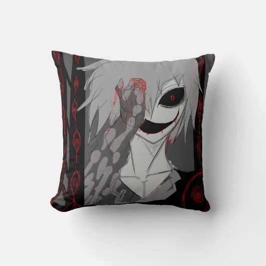 ダークアニメファンタジーカラスと悪魔アート クッション (正面)