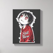 ダークアニメ "Still Here" 美意識ゴシックイラスト キャンバスプリント (正面)