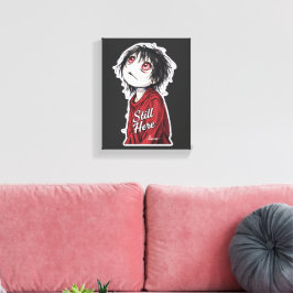 ダークアニメ "Still Here" 美意識ゴシックイラスト キャンバスプリント