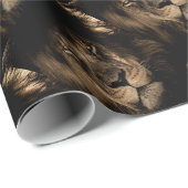 ダークアフリカライオン野生動物 ラッピングペーパー (ロールコーナー)