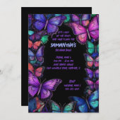 ダークアメジストウイング誕生日招待状 招待状 (正面/裏面)