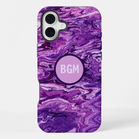 ダークアメジスト大理石メルト iPhoneケース (裏面)