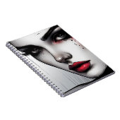 ダークアリュール ゴシック – 劇的な赤い唇 ノートブック (右側)