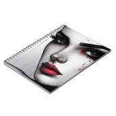 ダークアリュール ゴシック – 劇的な赤い唇 ノートブック (左側)