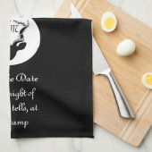 ダークアンテロープシルエットモノグラムフォト キッチンタオル (四つ折り)