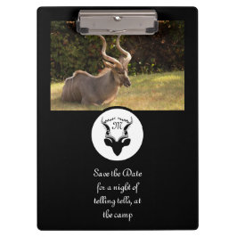 ダークアンテロープシルエットモノグラムフォト クリップボード