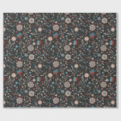 ダークアンドコージーウッドランドフローラ植物学 ラッピングペーパー (フラット)