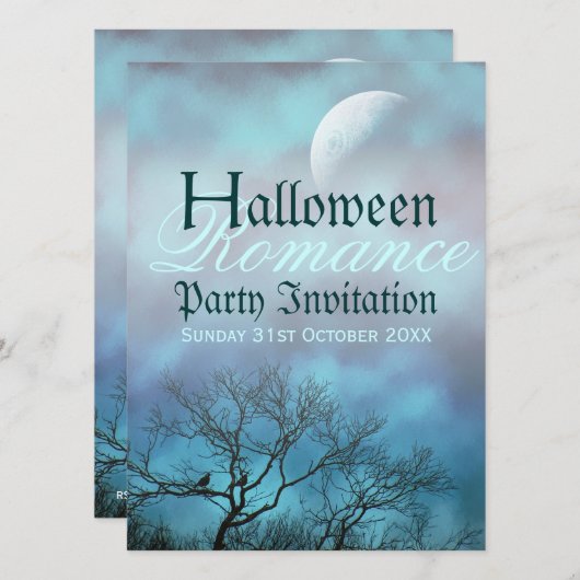 ダークアーツ：ハロウィンロマンスゴシックウェディングパーティ 招待状 (正面/裏面)