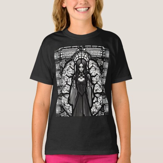 ダークアートゴシックガール Tシャツ (正面)