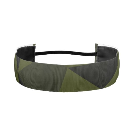 ダークアーミーの緑の黒いジオメトリックメッシュパターカッコいいン アスレチックヘッドバンド (正面)