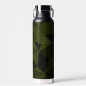ダークアーミーの緑の黒いジオメトリックメッシュパターカッコいいン ウォーターボトル (正面)