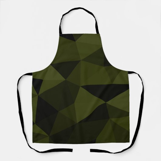 ダークアーミーの緑の黒いジオメトリックメッシュパターカッコいいン エプロン (正面)
