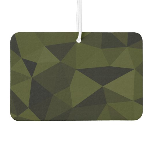 ダークアーミーの緑の黒いジオメトリックメッシュパターカッコいいン カーエアーフレッシュナー (裏面)