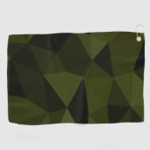 ダークアーミーの緑の黒いジオメトリックメッシュパターカッコいいン ゴルフタオル (横)