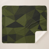 ダークアーミーの緑の黒いジオメトリックメッシュパターカッコいいン シェルパブランケット (正面(横))