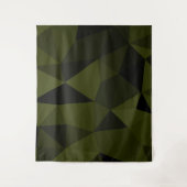 ダークアーミーの緑の黒いジオメトリックメッシュパターカッコいいン タペストリー (正面)