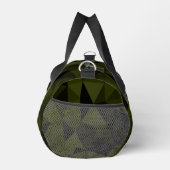 ダークアーミーの緑の黒いジオメトリックメッシュパターカッコいいン ダッフルバッグ (右)