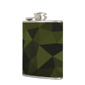 ダークアーミーの緑の黒いジオメトリックメッシュパターカッコいいン フラスク (左)