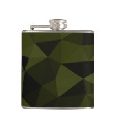 ダークアーミーの緑の黒いジオメトリックメッシュパターカッコいいン フラスク (正面)