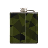 ダークアーミーの緑の黒いジオメトリックメッシュパターカッコいいン フラスク (裏面)